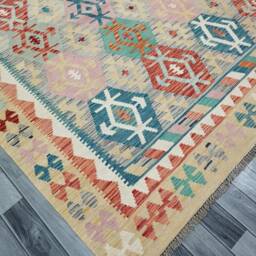 Kilim Rug Tribal, Handmade Artisan Afghan Turkish Navajo Natural Wool 295x202 cm - thumbnail 2