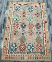 Kilim Rug Tribal, Handmade Artisan Afghan Turkish Navajo Natural Wool 295x202 cm - thumbnail 1