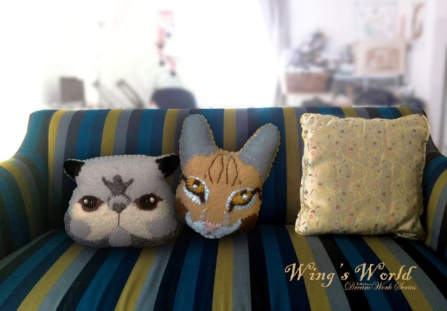 Cat Cushion Persian Savannah Pillow Felt Machine Embroidered Gift For Cat Lover Decorative Throw - image 1