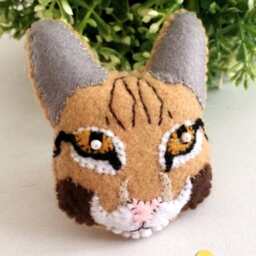 Cat Cushion Persian Savannah Pillow Felt Machine Embroidered Gift For Cat Lover Decorative Throw - thumbnail 3