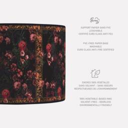 Lampshade Floor Lamp, Retro Vintage Artisanal Flowers - thumbnail 2
