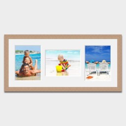 Oak Veneer Multi Photo Picture Frame - Holds Three 6x8 Photos - thumbnail 3