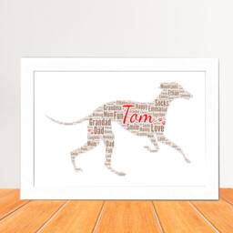 Personalized Greyhound Dog Word Art Print, Dog Cloud Picture Print, Gift For Lovers, Friend Birthday Love Card Gift Digital - thumbnail 3