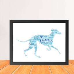 Personalized Greyhound Dog Word Art Print, Dog Cloud Picture Print, Gift For Lovers, Friend Birthday Love Card Gift Digital - thumbnail 2