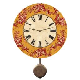 Floral Vine Clock - Tangerine Colored Clock - thumbnail 2
