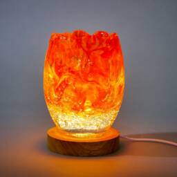 "Large Blown Glass Votive ""Orange Fizz" - thumbnail 3