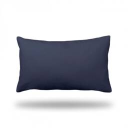 "Navy Cotton Lumbar Pillow Cover Chic Rectangle Throw Pillow, 13"" X 22" - thumbnail 2