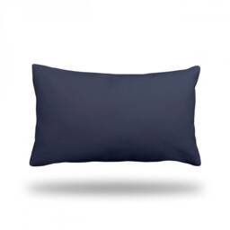 "Navy Cotton Lumbar Pillow Cover Chic Rectangle Throw Pillow, 13"" X 22" - thumbnail 1