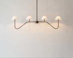 Chandelier Light - Antique Brass 4 - Elegant Modern Ceiling Fixture For Dining Room & Living Space - thumbnail 1