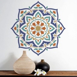 Rangoli Mandala Wall Stencil - Mandala Wall Stencil Large For Painting On Wood Better Than Decals - thumbnail 1