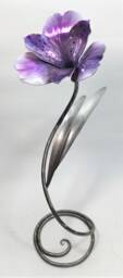 Astroemeria Handmade Flower Sculpture Pink & Purle Anniversary Ornament Romantic Gift Metal Handcrafted Floral Wedding Present - thumbnail 1