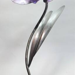 Astroemeria Handmade Flower Sculpture Pink & Purle Anniversary Ornament Romantic Gift Metal Handcrafted Floral Wedding Present - thumbnail 3