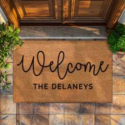 Minimalist Doormat - Modern Welcome Mat Sleek Personalized Door Rug For Home Housewarming Gift - thumbnail 1