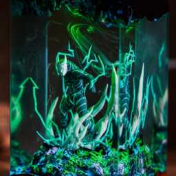 Kaiju-Inspired Resin Lamp - Handmade Led Monster Art Dynamic Figure Light Gift For Anime Fans Gamer Room Decor - thumbnail 4
