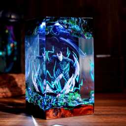 Kaiju-Inspired Resin Lamp - Handmade Led Monster Art Dynamic Figure Light Gift For Anime Fans Gamer Room Decor - thumbnail 1