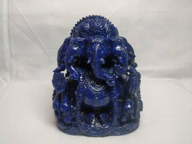 Lapis Lazuli Panchmukhi Ganesha - Handcrafted Five Head Ganesh Statue Spiritual Healing Crystal Prayer Gift - image 1