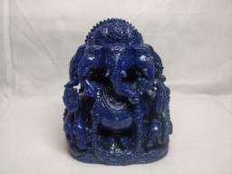 Lapis Lazuli Panchmukhi Ganesha - Handcrafted Five Head Ganesh Statue Spiritual Healing Crystal Prayer Gift - thumbnail 1