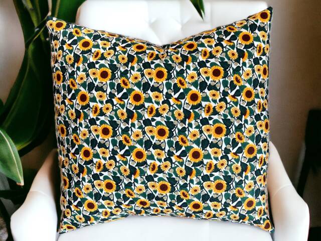 Rifle Paper Co Curio Sunflower Fields in Cream Fabric Pillow Cover - image 1