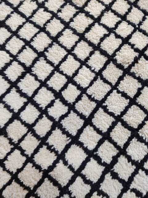 Handmade Wool Moroccan Checker Rug, Custom Beni Ourain Style - image 1