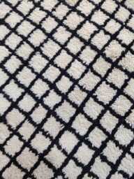 Handmade Wool Moroccan Checker Rug, Custom Beni Ourain Style - thumbnail 1