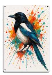 Magpie Sign Metal Wall Plaque Poster Art Print Picture Hanging - thumbnail 1