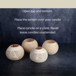 Hand-Carved Candle Holders Ambient Tea Light Lanterns For Tiki Bar Outdoor & Indoor Boho Home Decor Interior Lover Christmas Lighting - thumbnail 3