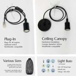 Hand-Dyed Black Bamboo Pendant Light - Thai Fish Trap Basket Lamp - thumbnail 4