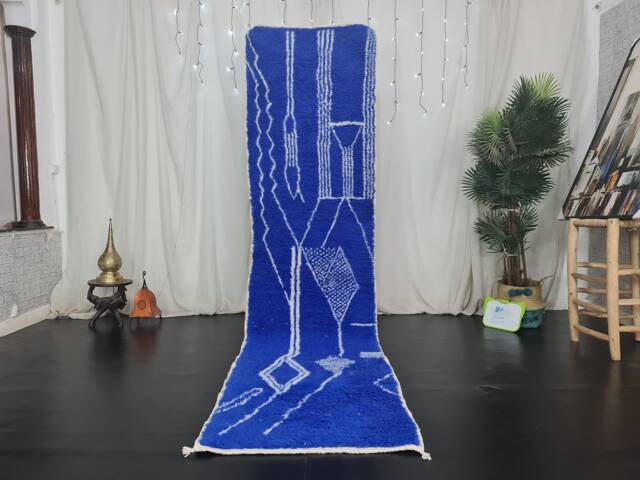 Beni Ourain Rug, Custom Moroccan Artistic Abstract Berber Tribal Tapis Marocain, Marokko Teppich, White Wool - image 1