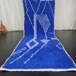 Beni Ourain Rug, Custom Moroccan Artistic Abstract Berber Tribal Tapis Marocain, Marokko Teppich, White Wool - thumbnail 3