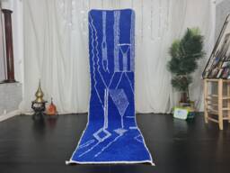 Beni Ourain Rug, Custom Moroccan Artistic Abstract Berber Tribal Tapis Marocain, Marokko Teppich, White Wool - thumbnail 1