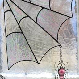 stain Glass Spider Web Cobweb Net Suncatcher Yellow Home House Decor Window Wall Hangings - thumbnail 2