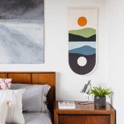Handcrafted Narrow Modern Quilted Vertical Wall Hanging - thumbnail 3