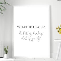 What If I Fall - Wall Print Gift Bespoke Poster A5 A4 A3 Framed - thumbnail 2