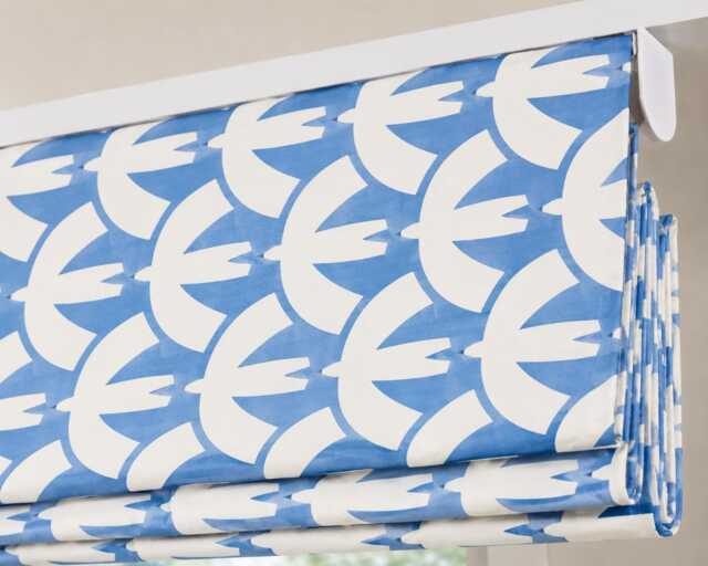 Scion Pajaro Electric Blue Roman Blind - Mid Century Modern Made To Measure - image 1
