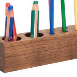 Montessori Pen Holder Wood For Kids - Desk Organizer Oak Walnut Cherry - thumbnail 4