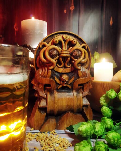 Flying Spaghetti Monster Beer Altar Carving Wood Pirates Pastafarian Pastafarianism Religion R'amen - image 1
