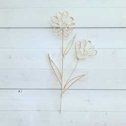 Wire Floral Sculpture Poppy Daisy Tulip Flower Wall Hanging Single Line Art Decoration Decor Botanist Florist Gift Reusable Bouquet - thumbnail 2
