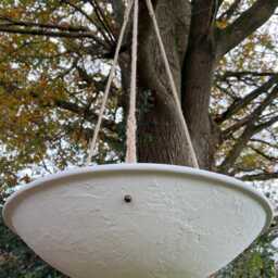 The Plaster Dish Pendant Light With Jute Rope & Bronze Fixings 60cm Diameter - thumbnail 3
