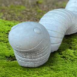 Garden Cement Worm Sculpture Concrete Figure Stone Animal Ornament Cute Decor Handmade Lawn Statue Outdoor Art Gift - thumbnail 3