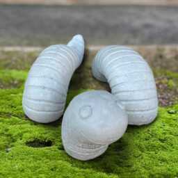 Garden Cement Worm Sculpture Concrete Figure Stone Animal Ornament Cute Decor Handmade Lawn Statue Outdoor Art Gift - thumbnail 2