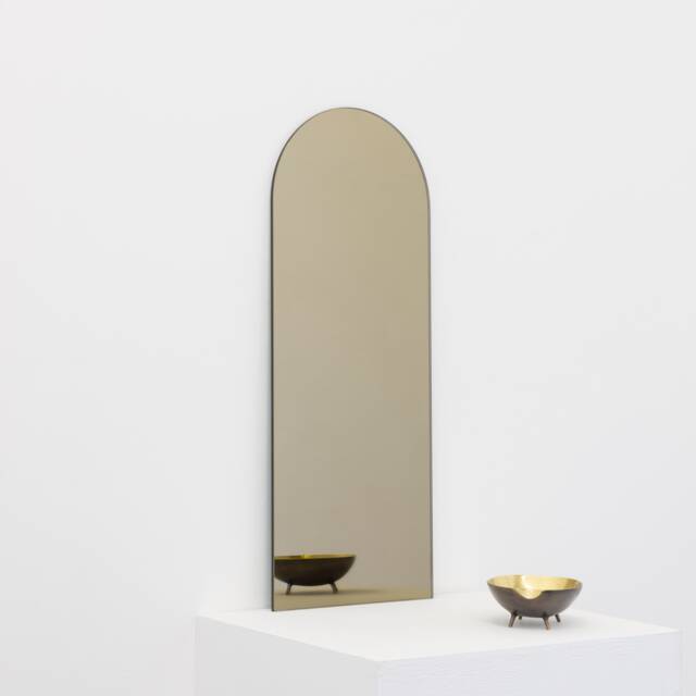 Arcus??? Arched Minimalist Bronze Tinted Frameless Mirror, Customisable - image 1