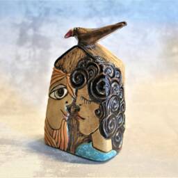 Tiny Ceramic House, Unique Sculpture, Ceramics & Pottery, Lovers Gay Art, Boho Home Decor, Small Clay Lesbian Art - thumbnail 3