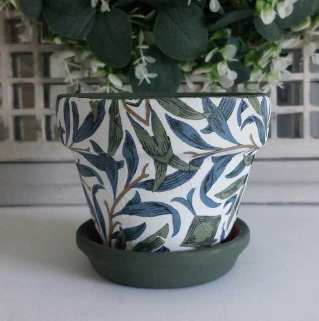 Beautiful Decoupaged William Morris Inspired Terracotta Indoor Plant Pots.other Designs Available.hand Decorated - image 1