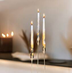 Gold Black Marble Candles, Tall Taper Candles, Dinner Candles, Gold Black Home Decor, Wedding Candles, Tapered Candles, Pillar Candle Gift Set