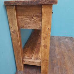 Hallway Console Table With Drawers, Shoe Storage Entryway Handmade Reclaimed Wood - thumbnail 4
