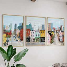 Toronto Canada Travel Poster Set Of 3 Ontario Cityscape Wall Art North America Skyline Prints, Vintage Illustration - thumbnail 3