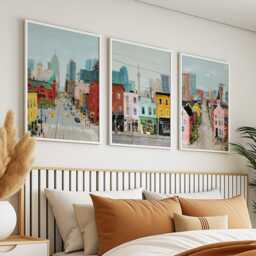 Toronto Canada Travel Poster Set Of 3 Ontario Cityscape Wall Art North America Skyline Prints, Vintage Illustration - thumbnail 2
