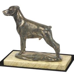 Dobermann , Dog Sand Marble Base Statue, Limited Edition, Artdog. Made Of Cold Cast Bronze. Solid, Perfect Gift. Limited Edition - thumbnail 3