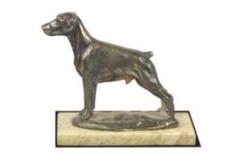 Dobermann , Dog Sand Marble Base Statue, Limited Edition, Artdog. Made Of Cold Cast Bronze. Solid, Perfect Gift. Limited Edition