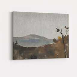 Muted Coastal Island Landscape Impressionist Seascape Painting Canvas Wall Art Print Decor Picture Ready To Hang - thumbnail 4